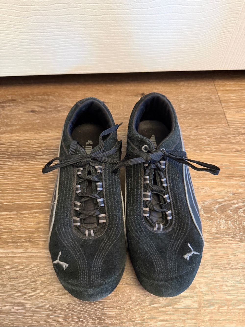 Puma Catch Soleil Suede Sneakers Black Low Profile Driving Shoes, Women’s Size 7